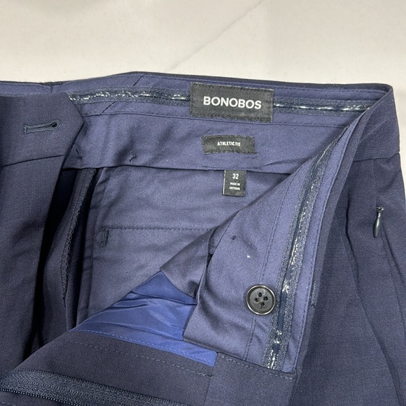 Bonobos - Italian Wool - Navy Dress Pants - Unhemmed - Athletic - Picture 2 of 3